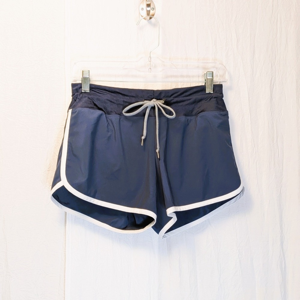Rabbit Womens Running Shorts Surf & Turf 2.5" Mid Rise Blue/White Size XS Lined